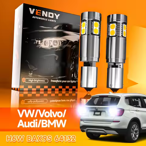 2pcs LED Backup Light Blub Reverse Lamp H21W BAY9S 64136 Canbus No Error For VW Beetle Touareg Volvo