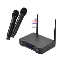 U2 UHF Wireless Microphone System 2 Handheld Mics &amp; 1 Receiver with LCD Display for Karaoke Home Entertainment Business Meeting Speech Classroom Teaching [ppday]