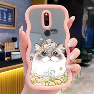 Casing For Xiaomi Redmi 8 Case Cesing Simulation kitten pattern Silicone wavy edge mirror Casing Cas