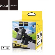 ส่งจากไทย Holo Car Phone Holder A-03 ที่ยึดโทรศัพท์มือถือในรถยนต์ ที่ตั้งมือถือในรถ แท่นจับมือถือในรถ แบบติดดูดกระจก หรือ บนคอนโซลรถ(แท้100%)