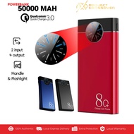 50000mAh Powerbank Clock Digital Display Large Capacity Metal Frosted Power Bank Dual LED Light Orig