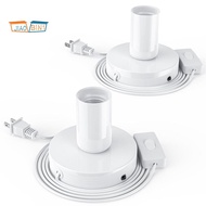 2pcs Polished Metal Desktop/Hanging Light Bulb Socket E26/E27 Lamp Base,Screw Light Bulb Extension S