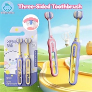 Kids 3-Sided Toothbrush with Soft Bristles Non-Slip Handle Gentle Dental Care for Ages 3-12