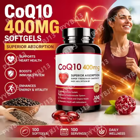 CoQ10 400mg Softgels with PQQ - High Absorption Coenzyme Q10 for Heart Health Energy & Immune Suppor