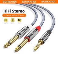 SUNKANDI  3.5mm TRS to Dual 6.35mm  Stereo Jack Audio Cable  3.5mm 1/8" TRS to 6.35mm 1/4" TS Mono Y