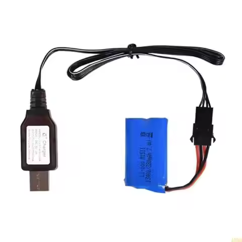 A0NB 7.4v 400mah Li-ion Battery SM-4P Plug SM4P RC Remote Control Battery USB Cable