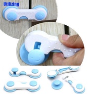 UTZN 2Pcs Baby Child Kids Safety Lock Adhesive Cupboard Cabinet Door Fridge Drawer