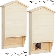Wenqik 2 Pack Bat House for Outdoor Large Bat Box for Outside 2 Chamber Wood Bat House Kit for Weath