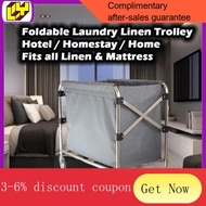 ! Trolley cart laundry trolley housekeeping fits towel linen mattress trolley foldable large capacity trolley for hotel