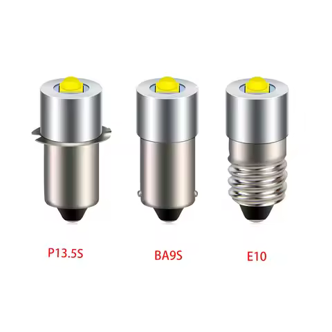 5pcs/lot 3W LED Flashlight Bulb 6-24V P13.5S/E10/BA9S Cold/Warm White Spotlight Lamp for Torches Eme