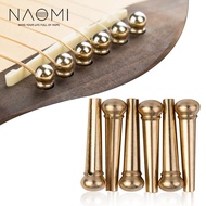 Owen1 NAOMI Acoustic Guitar St Bridge Pin Brass 6 Sts Guitar Pins Stuck Guitar Parts Essories