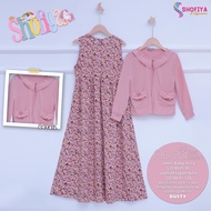 Asita2 set 2 in 1 dress gamis over outher muslim girls ld 90 age 9 -12 years rayon Eid