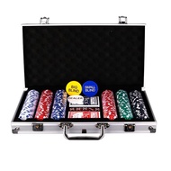 Poker Chips Set 200PCS / 300PCS /  500PCS Aluminum Case Box Playing Card Chip Casino Token Texas Hol