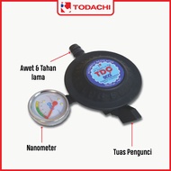 TODACHI Regulator Kompor gas Tekanan rendah Dengan Meteran Besi SNI Premium High Quality