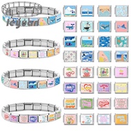 Hot Ocean Text Series Italian Charm Bracelet Fit 9mm Stainless Steel DIY Jewelry Making Accessories 