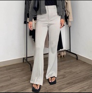 CELANA CUTBRAY KNIT WANITA HIGHWAIST WAFFLE SLIT / CELANA PANJANG OUTFIT TERBARU / CELANA CUTBRAY BA