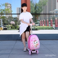 ‍🚢Source Factory Children Scooter Trolley Case16Cartoon Luggage Scooter Two-in-One Foldable for Boys and Girls