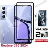 Realme C65 2024 2in1 Screen Protector Film For Realme C65 C 65 RealmeC65 65C 4G 5G 2024 Tempered Gla