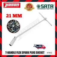 SATA 47802 T-Handle Flex Spark Plug Socket 21mm