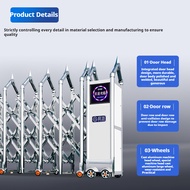 Automatic Retractable Gate for Outdoor Hotel School Driveway Design Folding Collapsible Gate for Fac