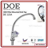 DOE DE 115A Pillar Mounted Sink Tap - Arrowline Handle