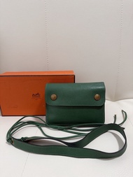 Hermes vintage pochette belt bag / Hermes 綠色皮革腰包