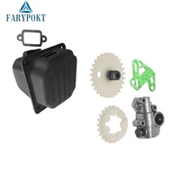 FATY~Oil Pump and Muffler Kit for 038 380 MS380 MS381 038AV Chainsaw Compatible Parts
