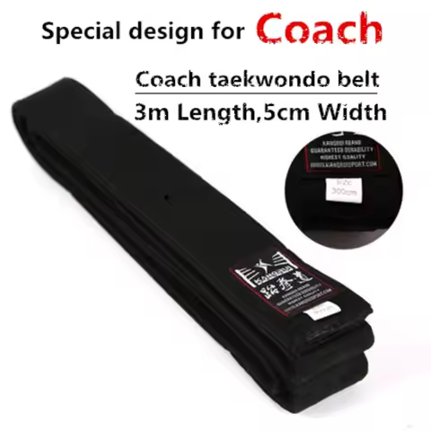 Width 4cm TKD Black Taekwondo Belt Coach Professional divisa level Martial Arts Karate Judo 3M
