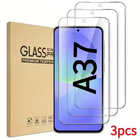 3 Pack 9H HD Clear Tempered Glass Screen Protector, Anti-Scratch Cover for Samsung Galaxy A37 5G / A