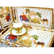 indian arts coffee tray 3 sets
