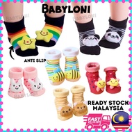 ⭐Babyloni Newborn Baby Socks Cartoon 3D Doll With Anti Slip Sock Stokin Sarung Kaki Bayi Patung Come