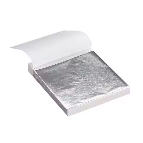 100 Sheets 9x9cm Imitation Silver Foil Paper Leaf Sheet for DIY Art Craft Gilding Manicure Clay Deco