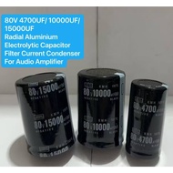 80V 4700UF/ 10000UF/15000UF Radial Aluminium Electrolytic Capacitor Filter Current Condenser For Aud