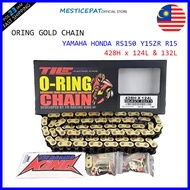Honda RS150 / Y15ZR / R15 / Rantai O-Ring / Oring GOLD Chain (Heavy Duty) 428H x 124L & 132L - TIE R