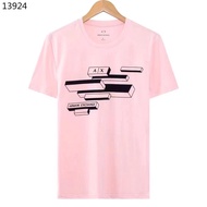 Armani's summer new AX new letter logo printed half sleeve crew neck sports casual men's and women's