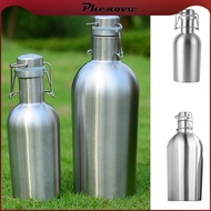 [Phenovo] Stainless Steel Beer Growler Swing Hip Flask Home Party Beer Bottle Secure Saver 2 Sizes