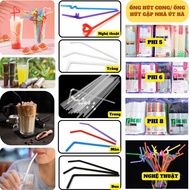 Pack of 160 curved straws 5, 6, 8 in all colors, milky white, clear white, black for drinking soft d