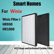 Replacement kit for Winix Filter J fits HR950 &amp; HR1000 Air Purifiers compatible Air Filter HEPA Filters + Carbon filter