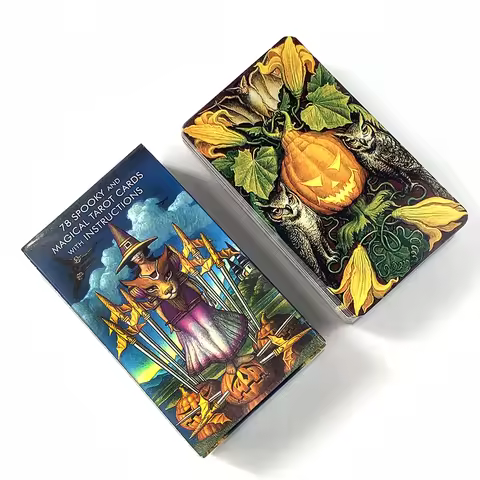 Jack-O'-Lantern Tarot Cards A 78 Cards Deck Classic Predictive Divination Borad Games ,Halloween Par
