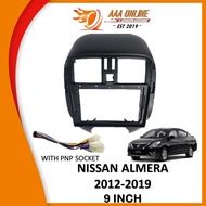 Android Player Casing NISSAN ALMERA 9/10'' 2012-2019-BLACK (WIthout PNP Socket)