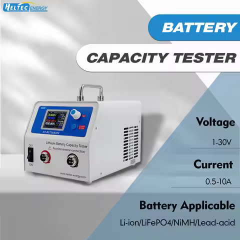 Heltec 30V 10A Battery Capacity Tester Load Tester for LiFePO4/NCM/NiMH/Lead-acid Electric Vehicle B