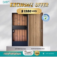 Mild Steel Gate and Full Solid Main Door Bundle