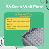 96 Deep well plate จานหลุมลึก 96 ช่อง V U bottom 10ชิ้น/แพ็ค