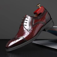 Men casual leather shoes business oxford shoes men brogue formal shoes genuine leather formal men br