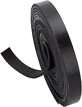 WADORN 2.73 Yards 10mm Flat Genuine Leather Cord for Crafts, Genuine Leather Cow Hide Strip Cord Bra