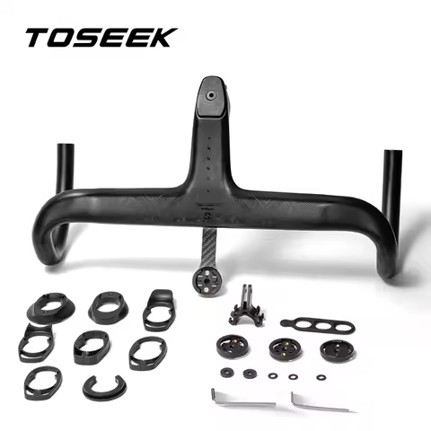 TOSEEK Carbon Handlebar Road Carbon handlebar T800 Carbon Integrated Handlebar Di2 Bicycle Accessori