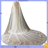 3*3M Cathedral Wedding Cape Veil Sequined Lace Shawl Bridal Shoulder Veils Tulle Long Cape Cloak Wed