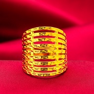 Vietnam Sand Gold Girls Big Ring Open Jewelry Big Ring 3SEW