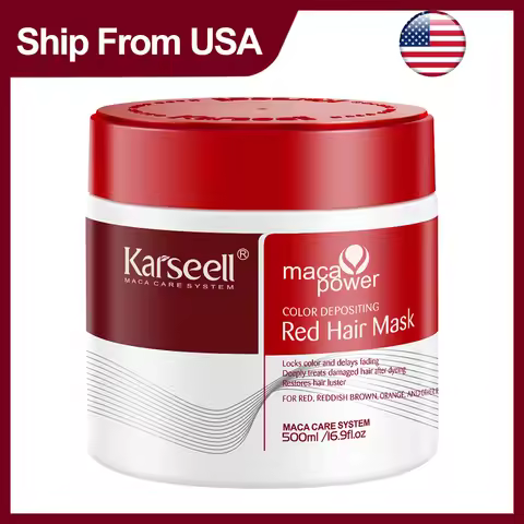 Karseell 500ml Color Depositing Red Hair Mask Color Boosting Conditioner, Hydrates and Enhances Red