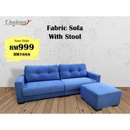 Fabric Sofa With Stool / L Shape Sofa / 4 Seater Sofa With Stool